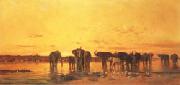 Charles tournemine African Elephants Spain oil painting artist